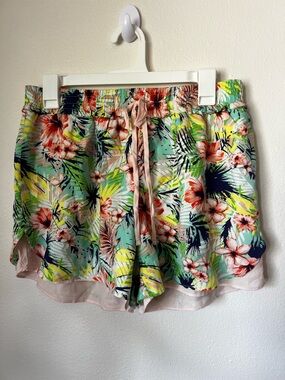 Elodie Tropical Floral Shorts NWT XL Flowy Beach Summer Pull On Shorts